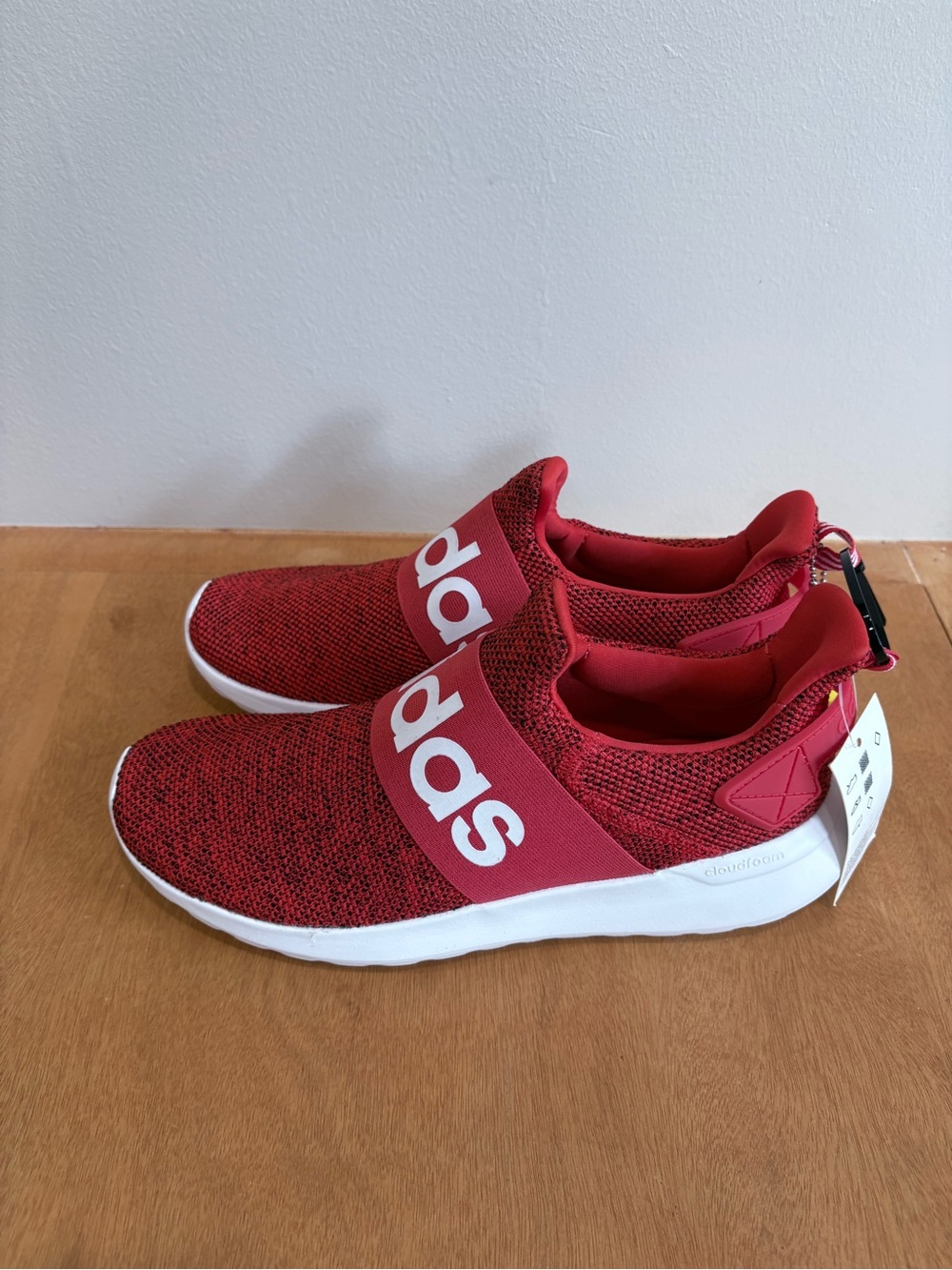 Adidas Red Slip-On Mesh Sneakers with White Sole